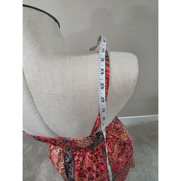 Old Navy Womens Floral Boho Sundress L Strappy Sleeveless Elastic Waist Red & Or - Picture 6 of 6